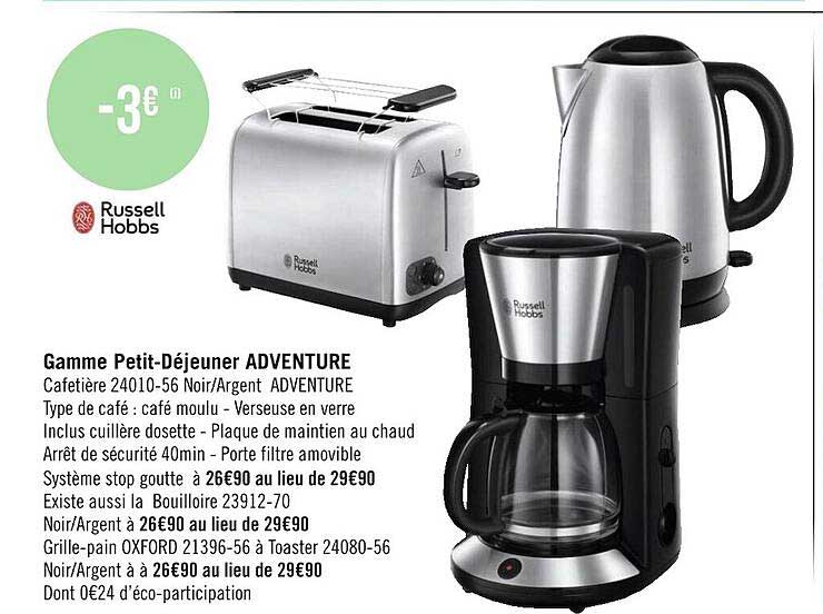 gamme petit-déjeuner adventure russell hobbs