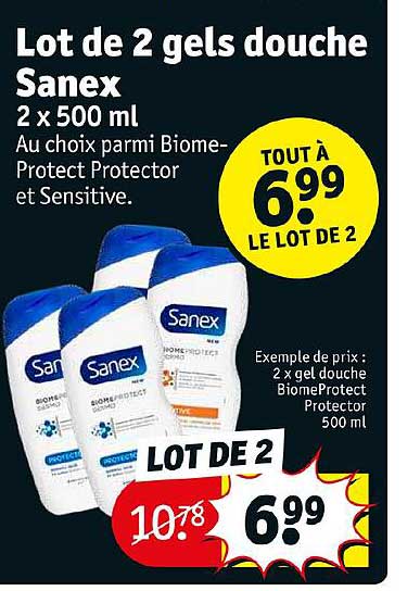 Lot De 2 Gels Douche Sanex