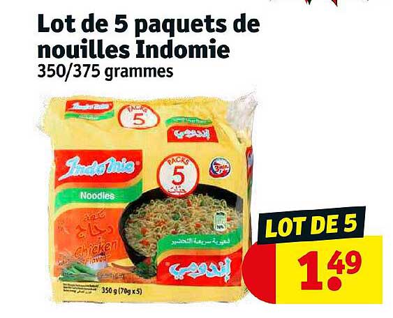 lot de 5 paquets de nouilles indomie