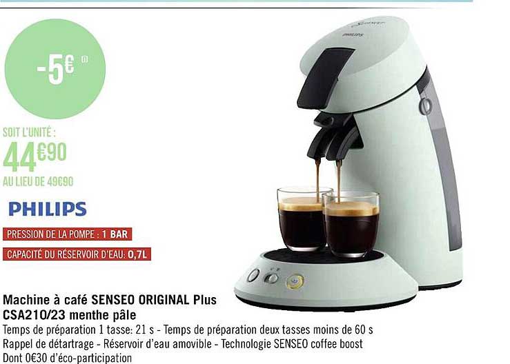 machine à café senseo original plus menthe pâle philips