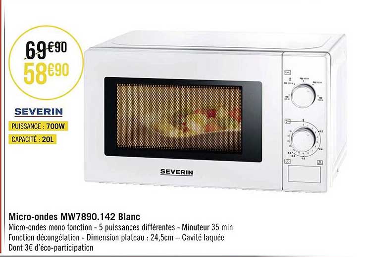 micro-ondes mw7890;142 blanc severin