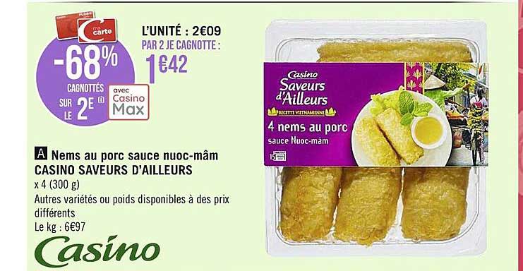 nems au porc sauce nuoc-mâm casino saveurs d'ailleurs