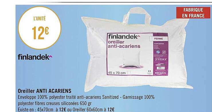 oreiller anti acariens finlandek^