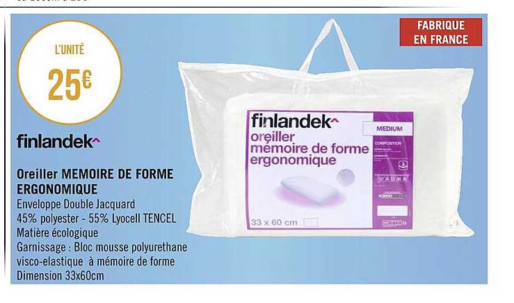 Oreiller Mémoire De Forme Ergonomique Finlandek^