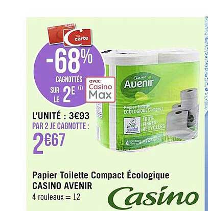 papier toilette compact écologique casino avenir