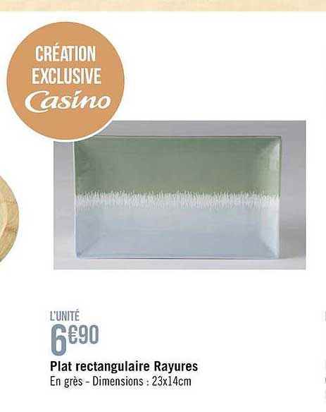 plat rectangulaire rayures