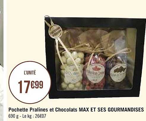 pochette pralines et chocolats max et ses gourmandises