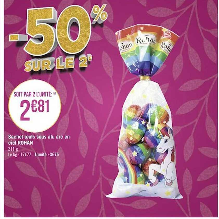 sachet oeufs sous alu arc en ciel rohan