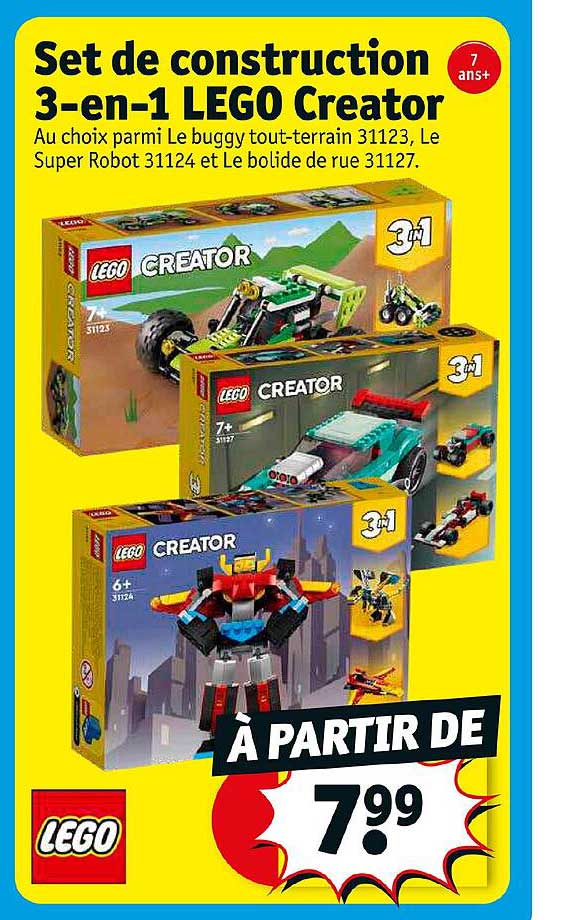 set de construction 3-en-1 lego creator