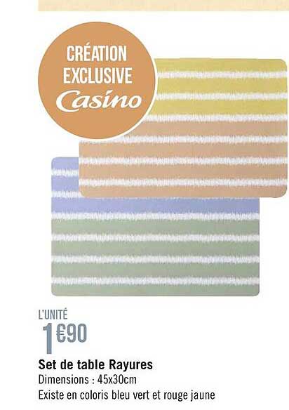 set de table rayures