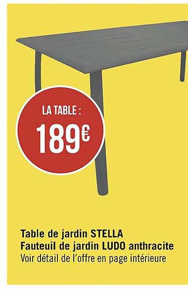 table de jardin stella fauteuil de jardin ludo anthracite