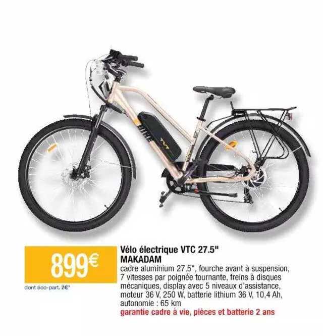 vélo électrique vtc 27.5" makadam