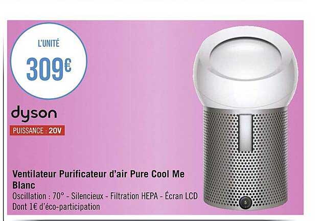 ventilateur purificateur d'air pure cool me blanc dyson
