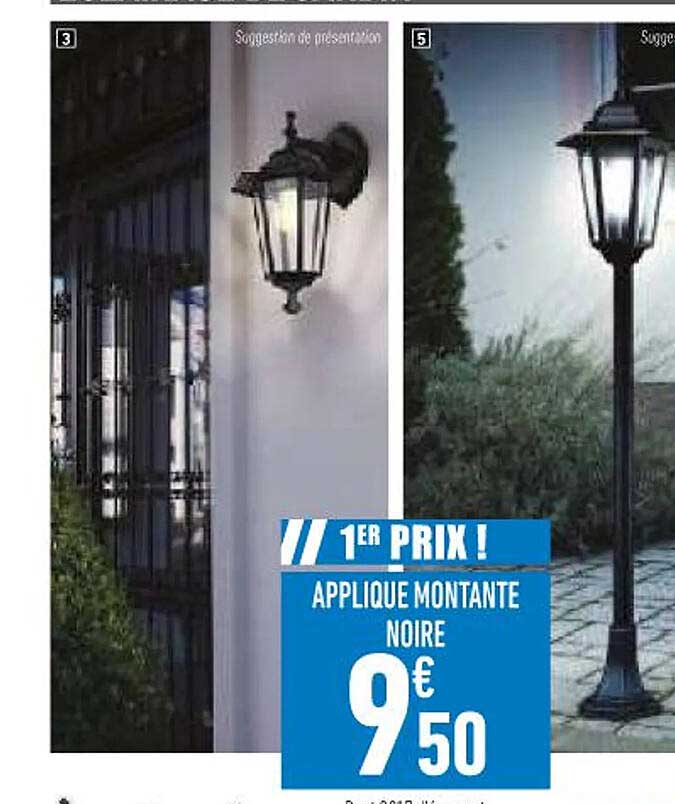 applique montante noire