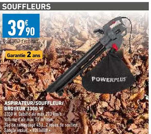 aspirateur-souffleur-broyeur 3300w powerplus
