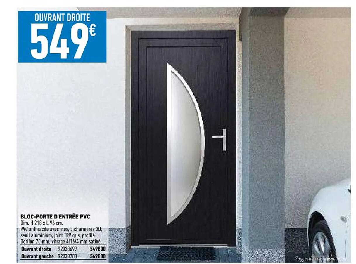 bloc-porte d'entrée pvc