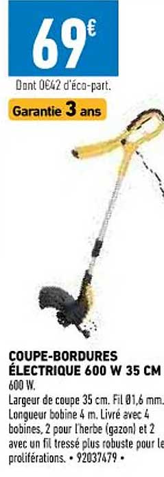 coupe-bordures électrique 600w 35 cm