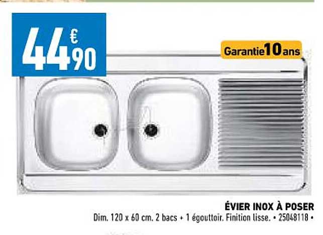 évier Inox à Poser