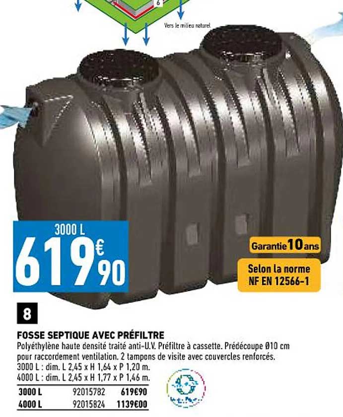 fosse septique avec préfiltre