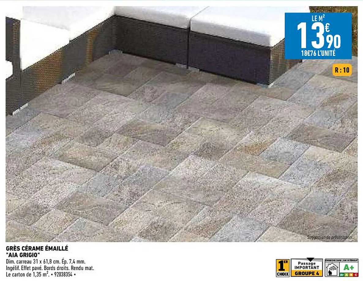 grès cérame émaillé "aia grigio"