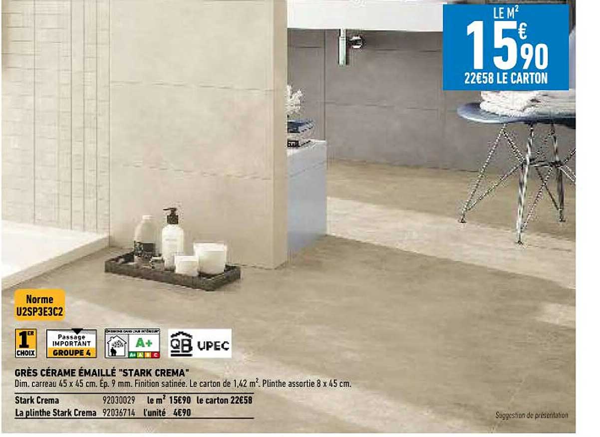 grès cérame émaillé "stark crema"