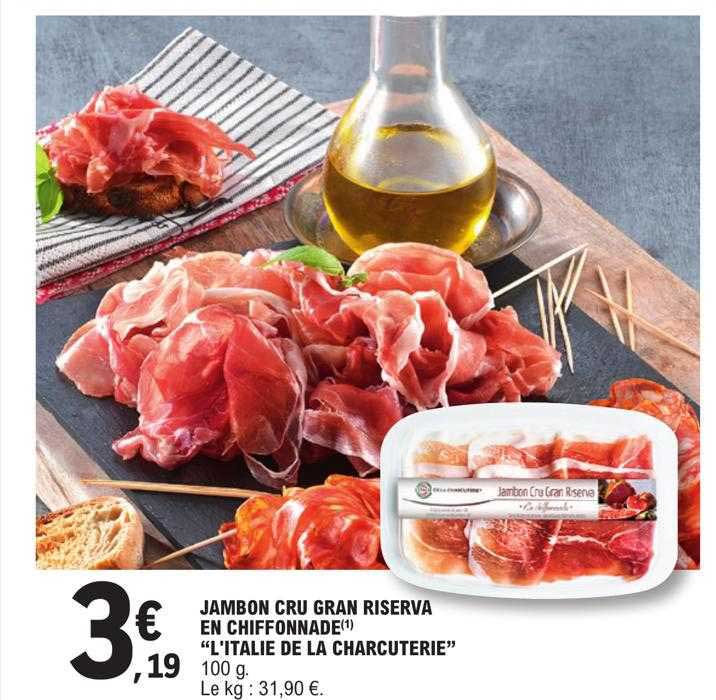 jambon cru gran riserva en chiffonnade "l'italie de la charcuterie"