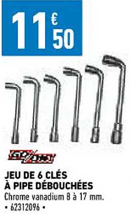 jeu de 6 clés à pipe débouchées go-on!