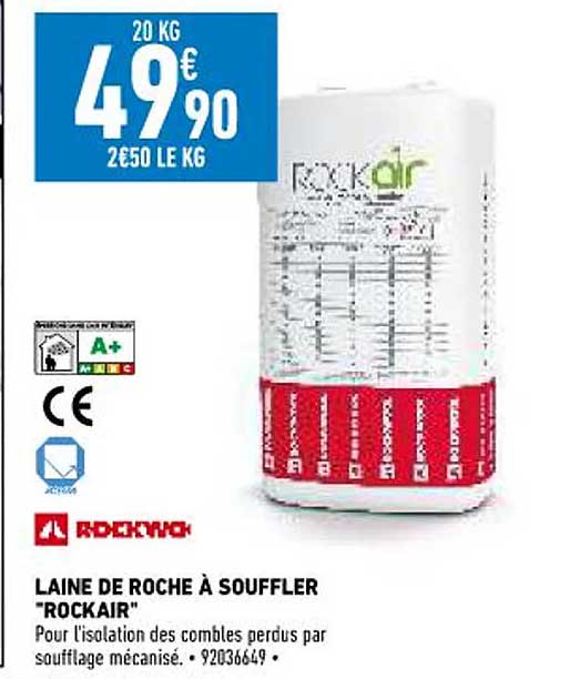 laine de roche à souffler "rockair" rockwool