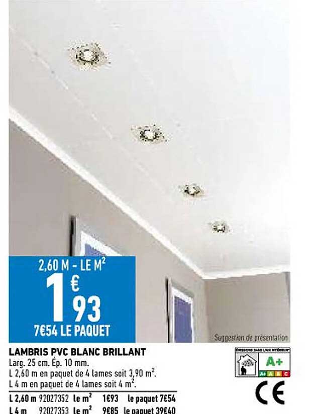lambris pvc blanc brillant