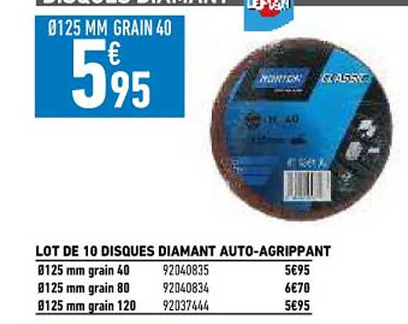 Lot De 10 Disques Diamant Auto-agrippant