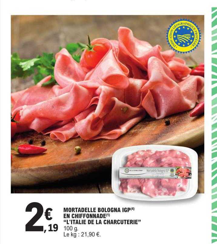mortadelle bologna igp en chiffonnade "l'italie de la charcuterie"