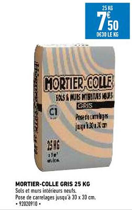 mortier-colle gris 25 kg