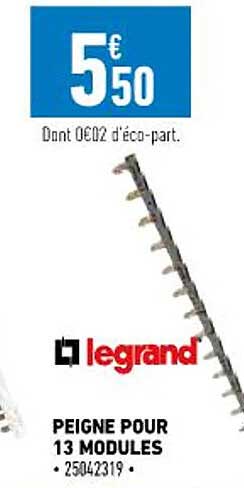 peigne pour 13 modules legrand