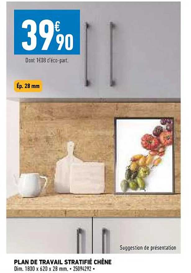 Plan De Travail Stratifié Chêne