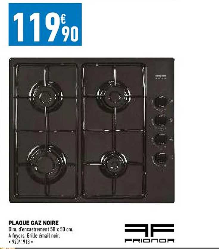 plaque gaz noire frionor