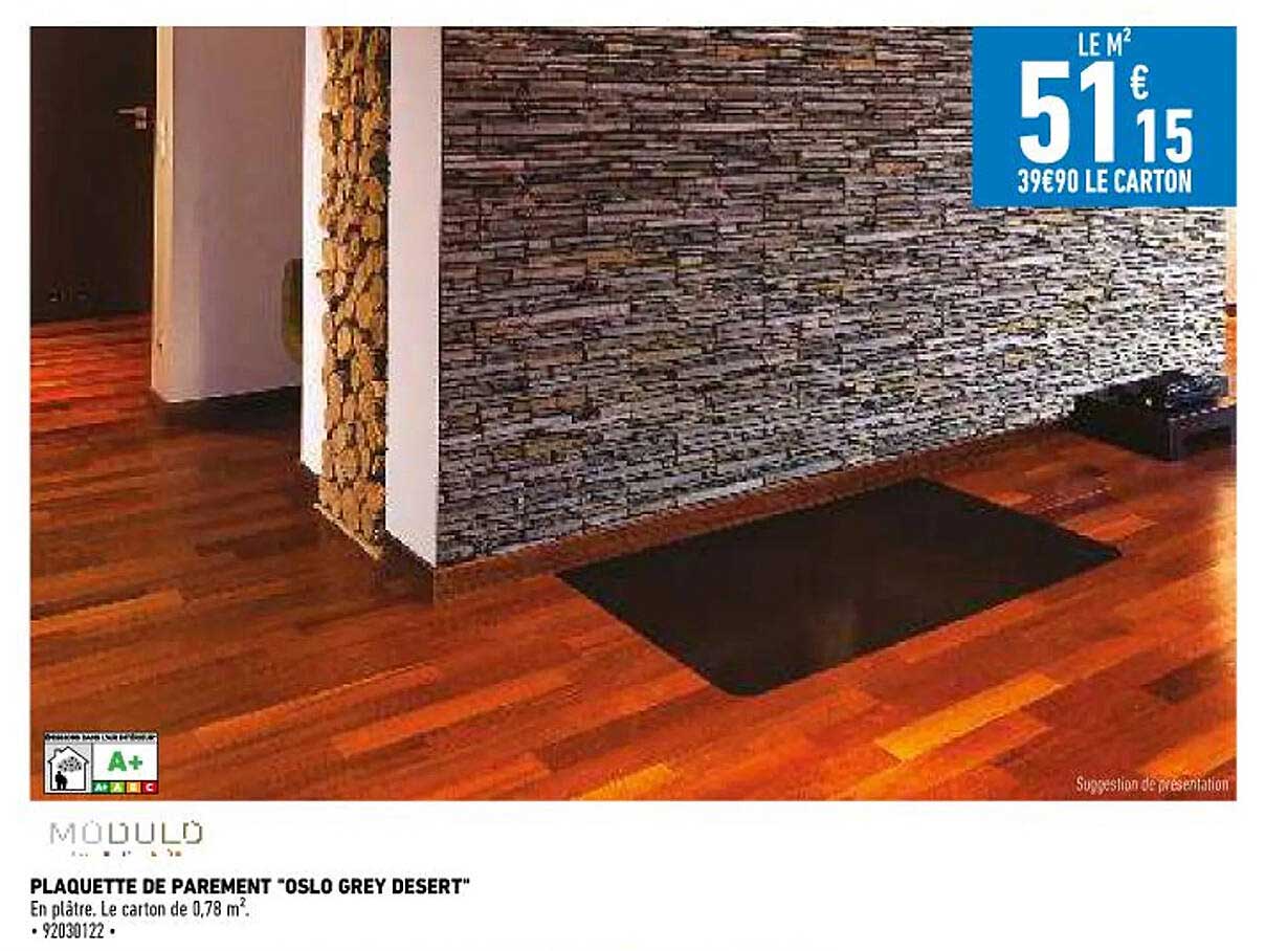 plaquette de parement "oslo grey desert" modulo