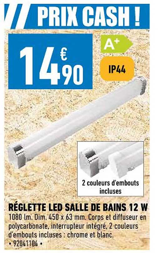 réglette led salle de bains 12w