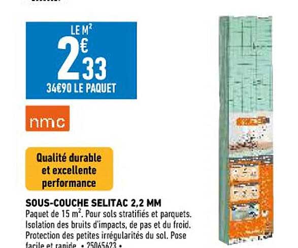 sous-couche selitac 2,2 mm nmc