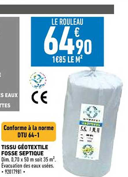 tissu géotextile fosse septique