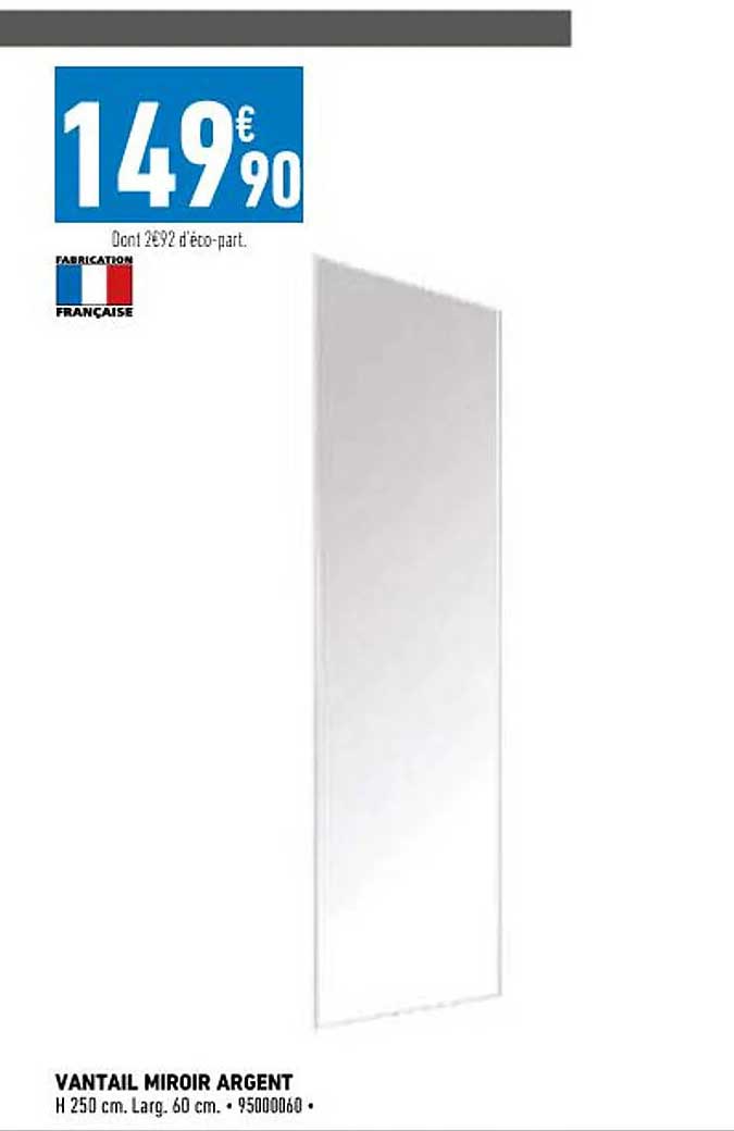 vantail miroir argent