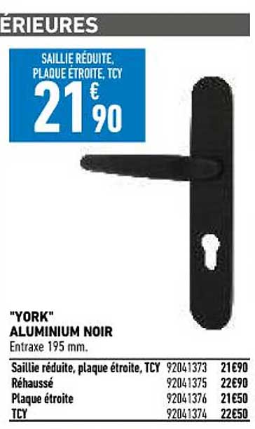 "york" aluminium noir