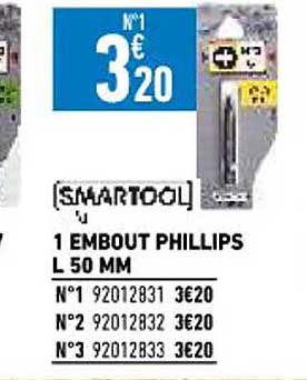 1 embout phillips l 50 mm smartool