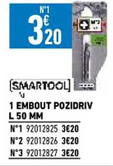 1 embout pozidriv l 50 mm smartool