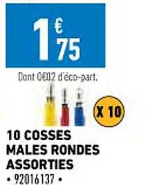 10 cosses males rondes assorties
