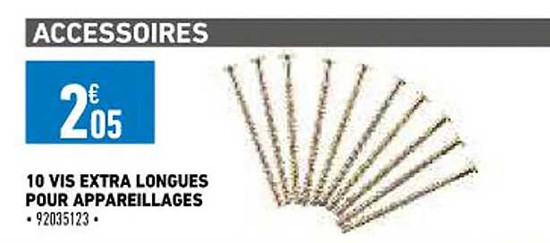 10 Vis Extra Longues Pour Appareillages