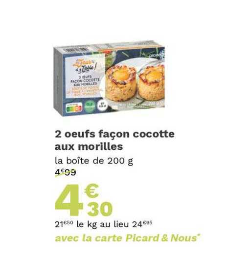 2 œufs façon cocotte aux morilles