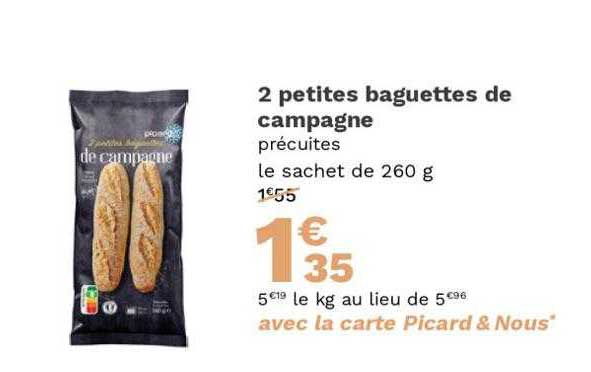 2 petites baguettes de campagne