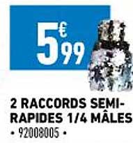2 Raccords Semi-rapides 1-4 Mâles