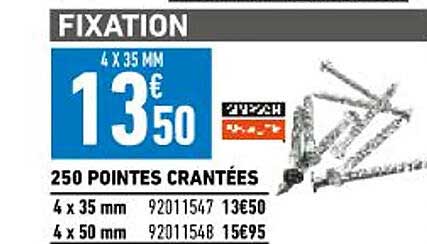 250 pointes crantées