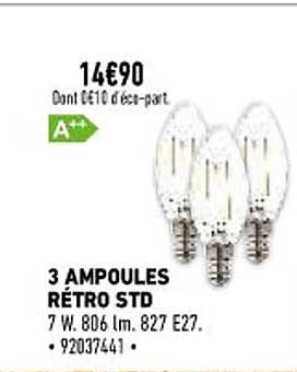 3 ampoules rétro std